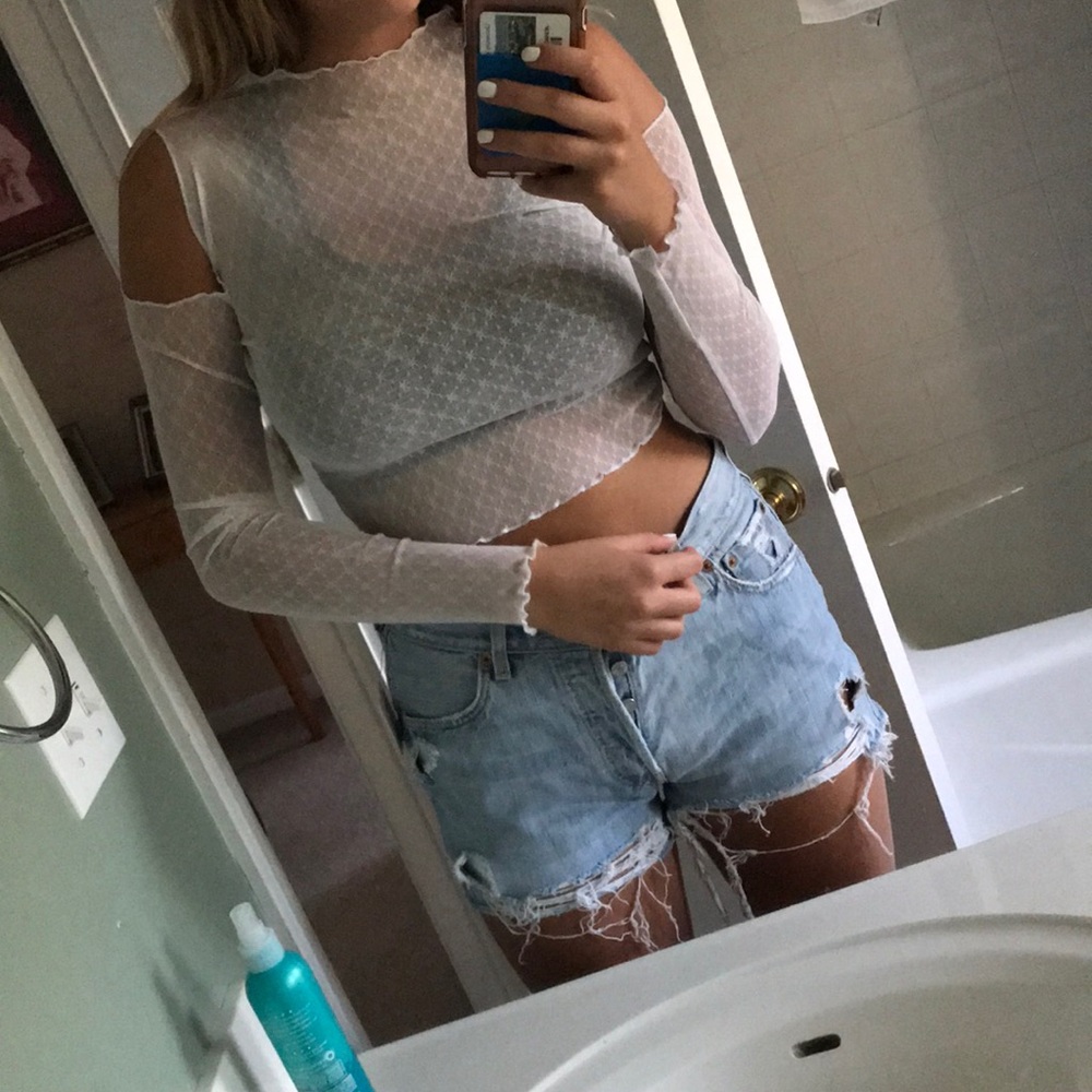 sheer white top
